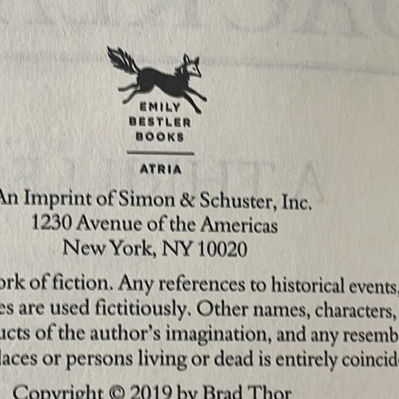 First Edition 2019 Brad Thor A Thriller Backlash hardcover book NYT Bestseller - Picture 7 of 16